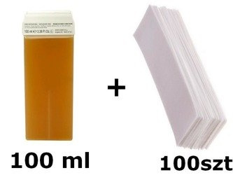 Wosk Miodowy 100ml + Paski do depilacji 100 szt