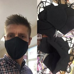 Maseczka czarna typu małpka 2 warstwowa