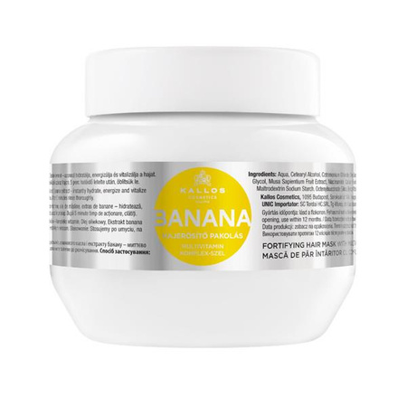 Banana Fortifying Hair Mask With Multivitamin Complex bananowa maska wzmacniająca do włosów z kompleksem multiwitamin 275ml