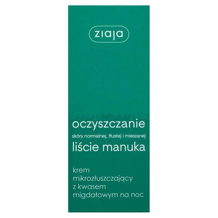 Liście Manuka Oczyszczanie krem mikrozłuszczający z kwasem migdałowym na noc 50ml