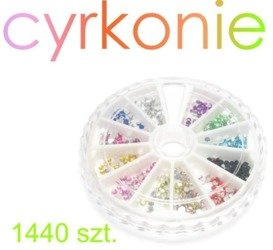 Cyrkonie karuzela 1440 szt. różnokolorowe