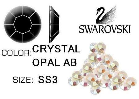 Cyrkonie Swarovski Oryginalne Opal AB SS3 100 szt Jedyne oryginalne z certyfikatem