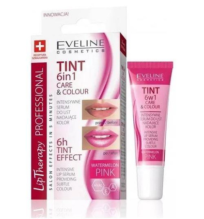 Lip Therapy Professional 6w1 Care & Colour intensywne serum do ust nadające kolor Watermelon Pink 12ml