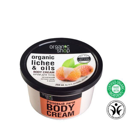 ORGANIC SHOP_Organic Lychee &amp; 5 Oils Body Cream krem do ciała o zapachu liczi 250ml