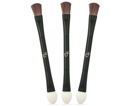 Golden Rose Double Ended Eyeshadowa Brush - Dwustronny pędzel do cieni 3 szt