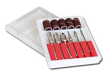 Zestaw 6 różnych frezów + 6 nakładek jakość