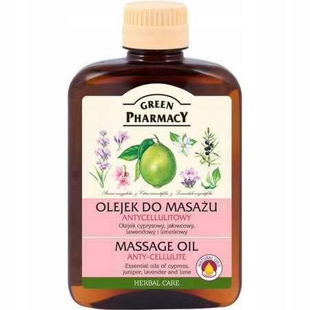 Massage Oil olejek do masażu ciała antycellulitowy Cyprys Jałowiec Lawenda i Limonka 200ml