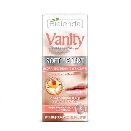 Vanity Professional Soft Expert zestaw do depilacji twarzy ultra delikatny krem 15ml + kompres 10ml + szpatułka