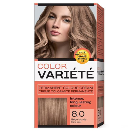 Variete Color Permanent Color Cream farba trwale koloryzująca 8.0 Beżowy Blond  50g